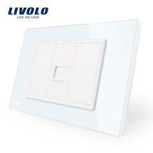Livolo Tempered Glass Panel Modern Home Wall Internet Socket VL-C91C-11/12